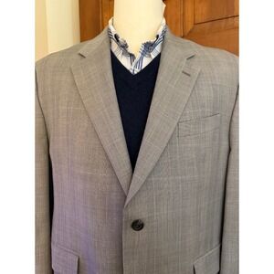 Chaps Glen Check Sport Coat Mens 44S Brown Two-Button Blazer Jacket‎